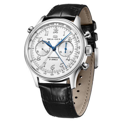 418.13.1077 雙追針計時碼表(白盤)