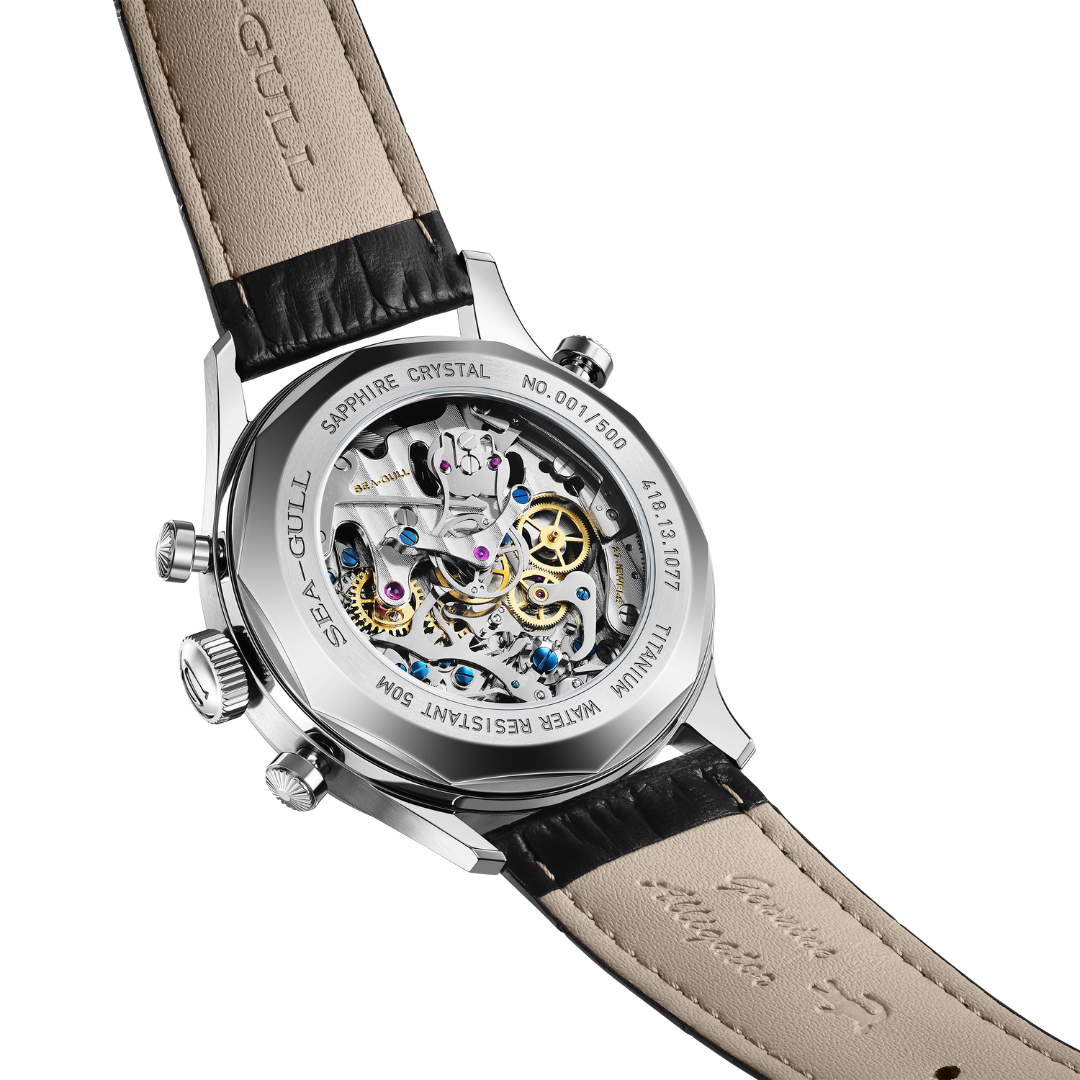 418.13.1077 雙追針計時碼表(白盤)